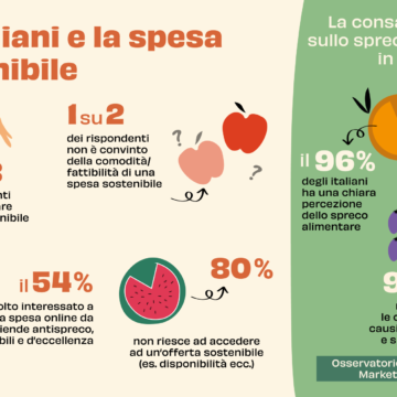 Osservatorio 23 spreco alimentare Babaco Market e Doxa: gli italiani e la spesa sostenibile