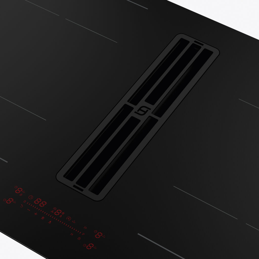 Piano Aspirante Galileo Pure Black di Faber: design total black e aria più pulita in cucina