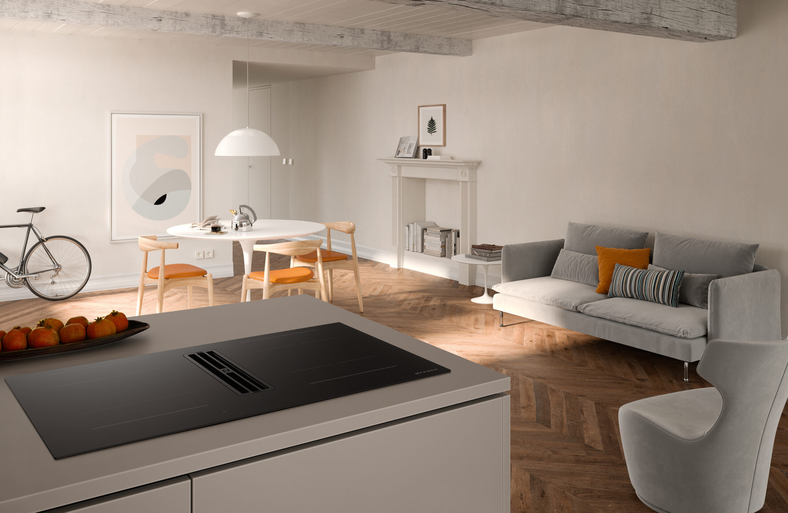 Piano Aspirante Galileo Pure Black di Faber: design total black e aria pi&ugrave; pulita in cucina
